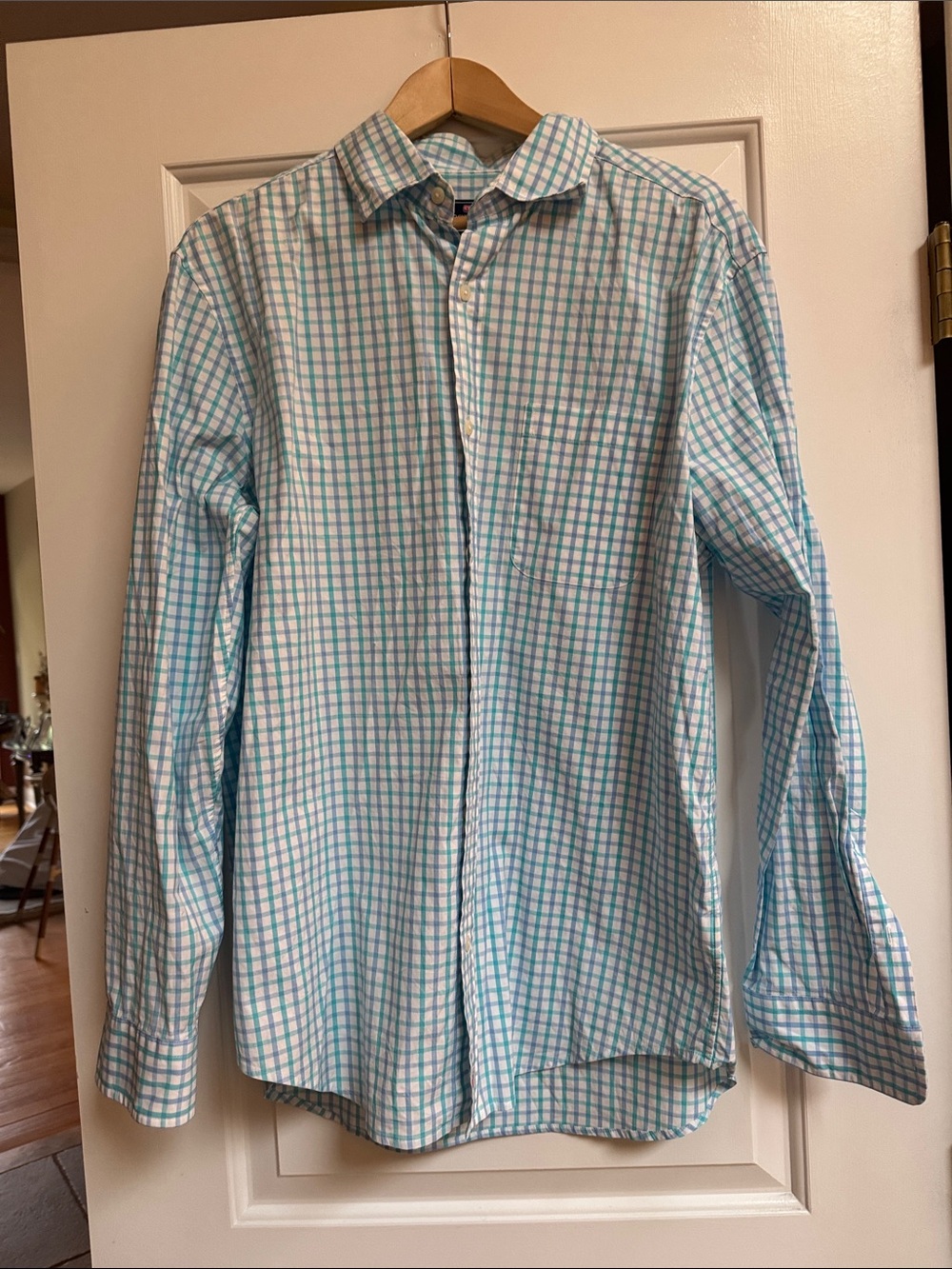 Vineyard Vines Blue and White Windowpane Button-Down Shirt